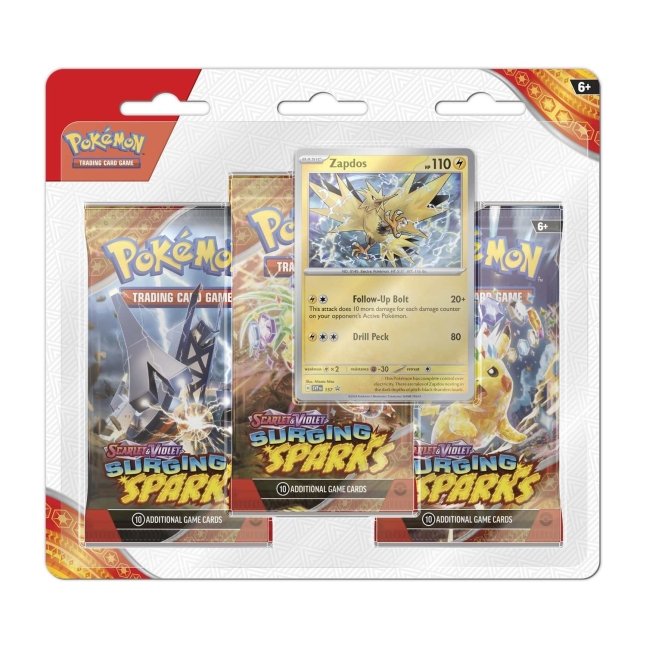 Pokémon Surging Sparks, pack de 3 blisters Électhor