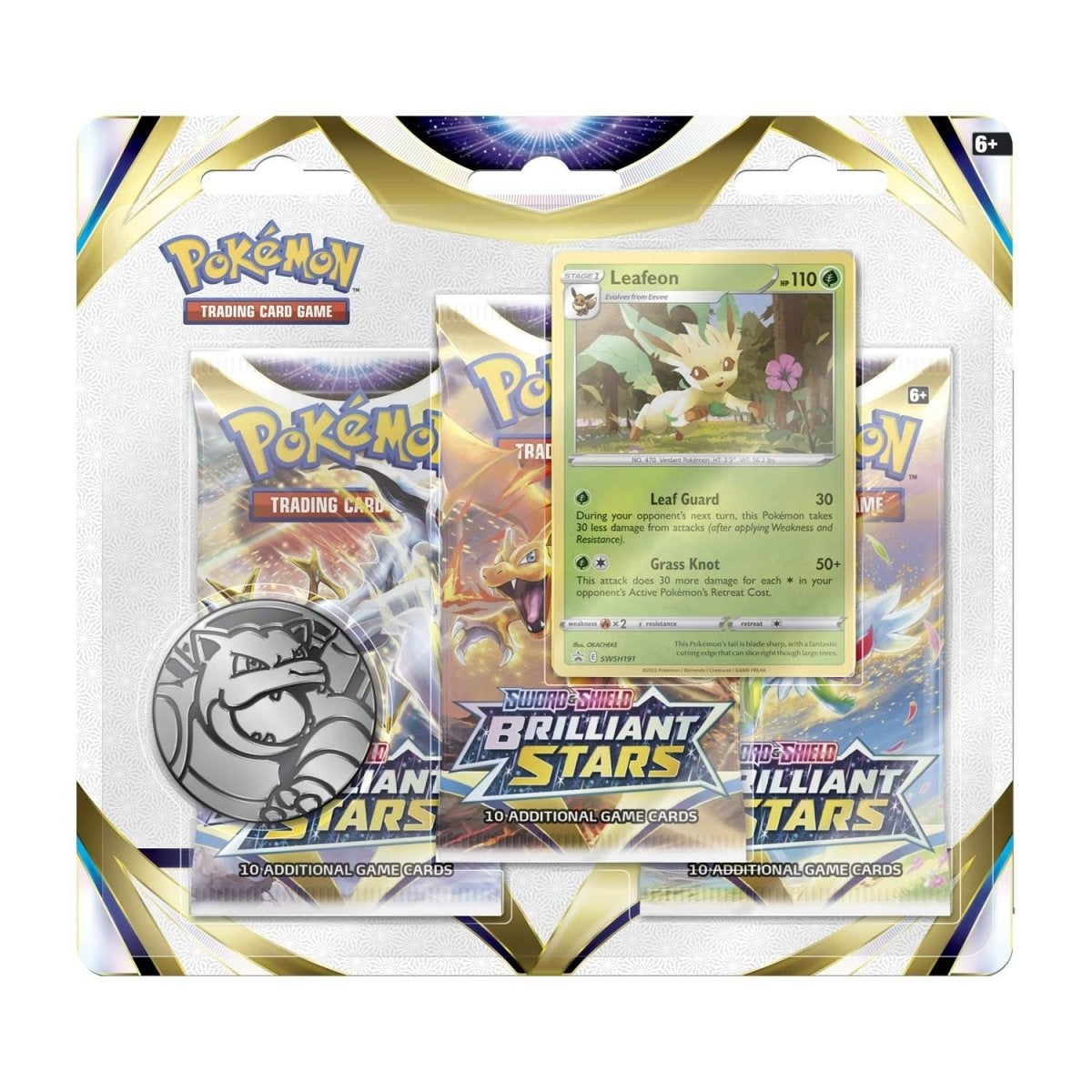 Pokémon Étoiles Brillantes, Pack de 3 Blister Leafeon